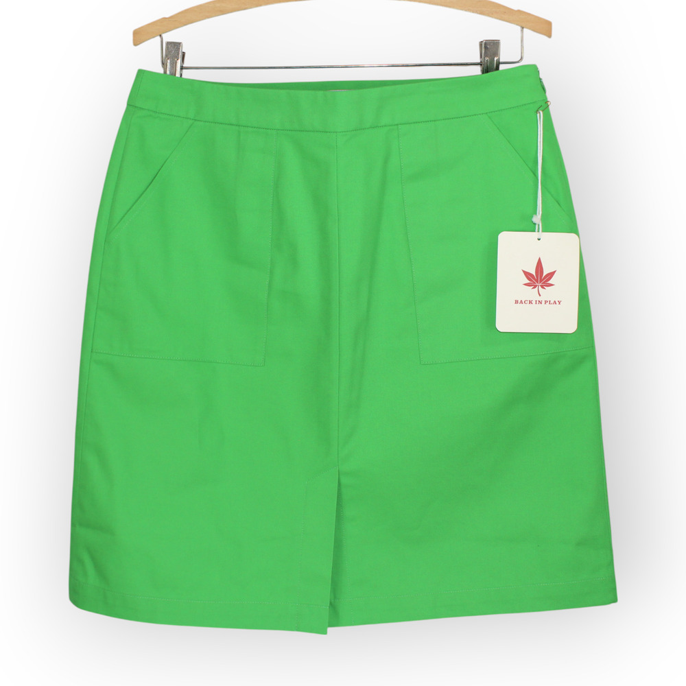 BOAST Sz8 Twill Market Skirt KellyGreen Canvas KneeLength Golf CountryClub